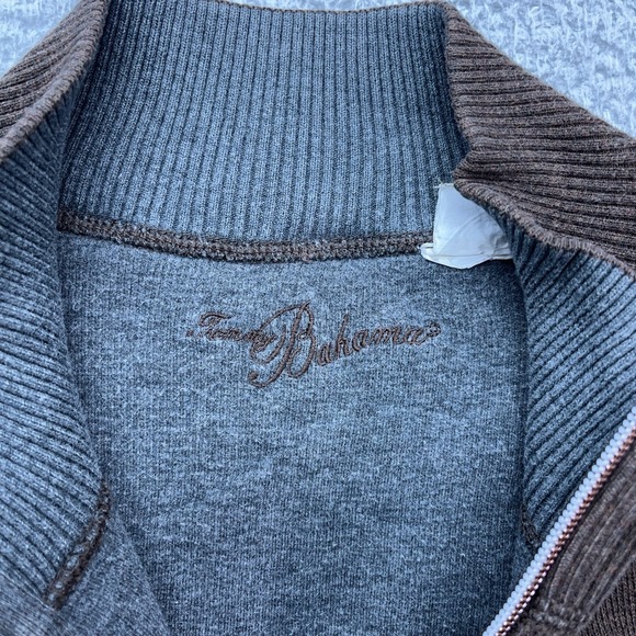 Tommy Bahama 1/4 Zip Sweater Mens 2XL Brown Mock Neck Heavy Pullover Long Sleeve - Picture 6 of 7